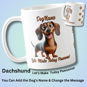 Mug Dachshund - Ajouter le nom du chien, modifier le t