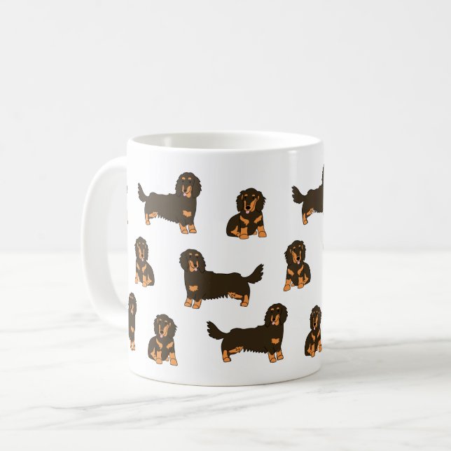 Mug Dachshund aux cheveux longs (Devant gauche)