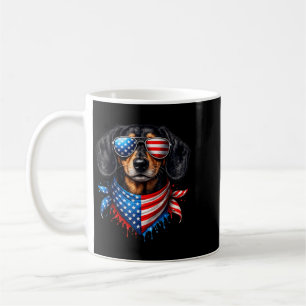Mug Dachshund Bandana 4 juillet Patriote Amoureux des