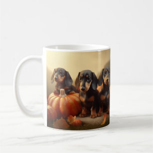Mug Dachshund Chiot Automne Citrouille de plaisir