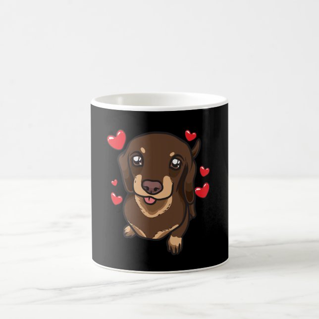 Mug Dachshund Chiot avec le coeur (Centre)