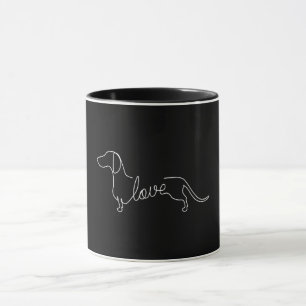 Mug Dachshund Chiweenie Wiener Chien Log Sketch