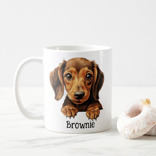 Mug Dachshund customisé (Avec donut)