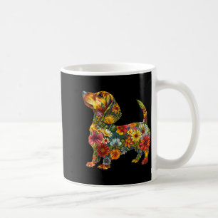 Mug Dachshund Floral Chien Mignon Animal Amoureux Doxi