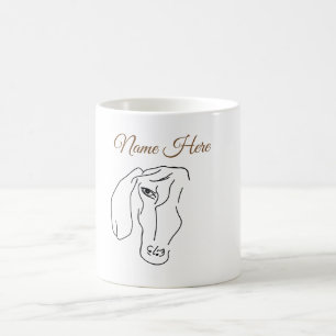 Mug Dachshund Head, Dachshund Art Drawing