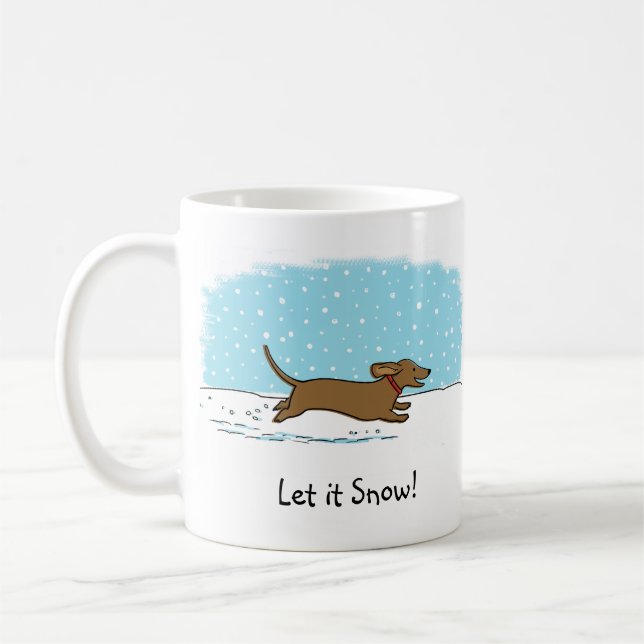 Mug Dachshund Laisser neiger - Joyeux Wiener Dog Holid (Gauche)