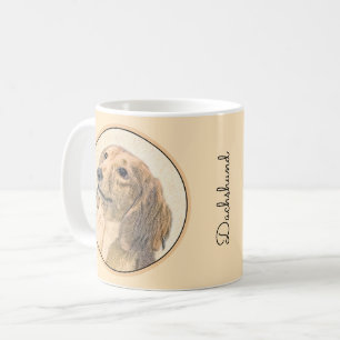 Mug Dachshund (Longhaerien) Peinture - Art Chien origi