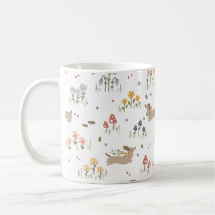 Mug Dachshund Lover Amoureux de les chiens café Fleur 