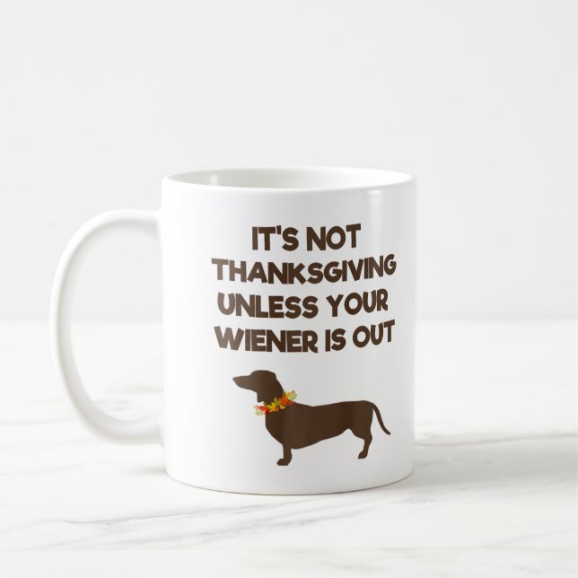 Mug Dachshund Lover Thanksgiving Day Dog Propriétaire  (Gauche)