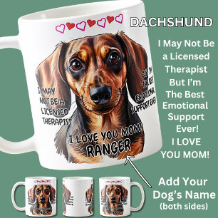 Mug Dachshund Mug, Ajouter le nom du chien, peut modif