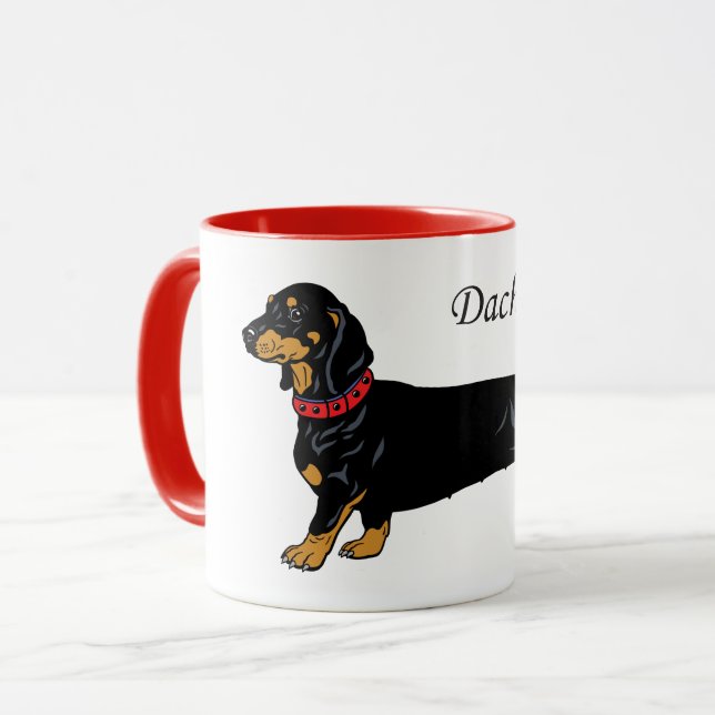 Mug dachshund noir (Devant gauche)