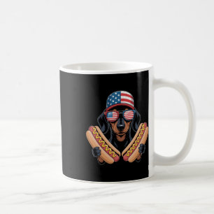 Mug Dachshund patriotique drôle 4 juillet Hotdog Ameri