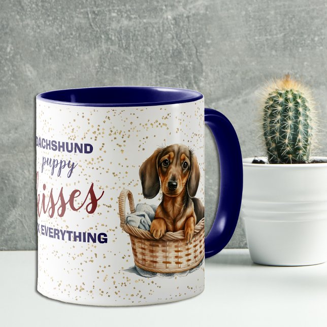 Mug Dachshund Puppy Kisses Réparez tout (Créateur téléchargé)
