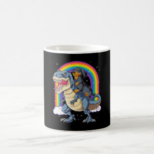 Mug Dachshund Riding Dinosaur T Rex Don Boys Kids Me