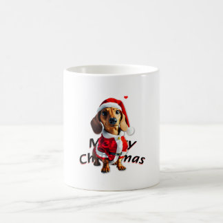Mug dachshund Santa hat Père Noël vêtements Père Noël 