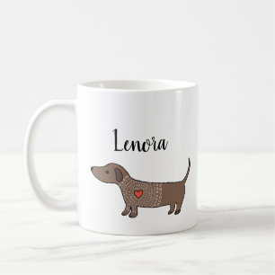 Mug Dachshund Sausage chien Wiener dog Nom personnalis