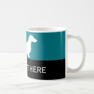Mug Dachshund silhouette blanche + vos idées