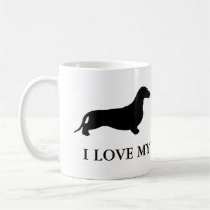 Mug Dachshund silhouette noire + vos idées