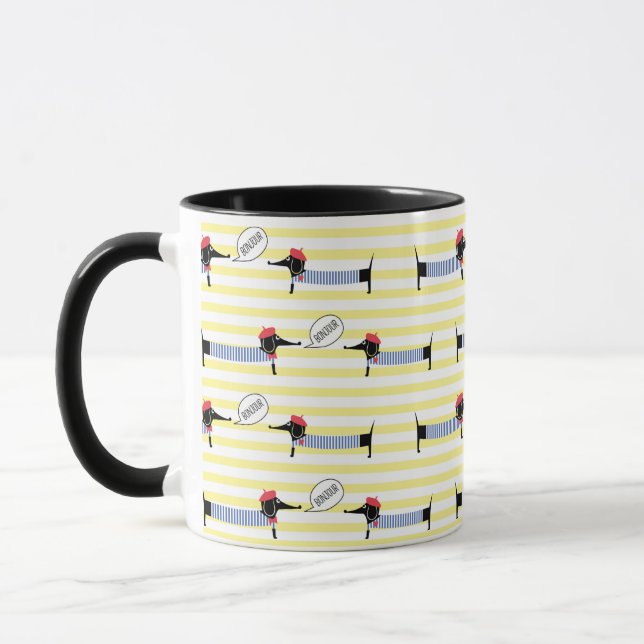 Mug Dachshund Wiener Dog Bonjour (Gauche)