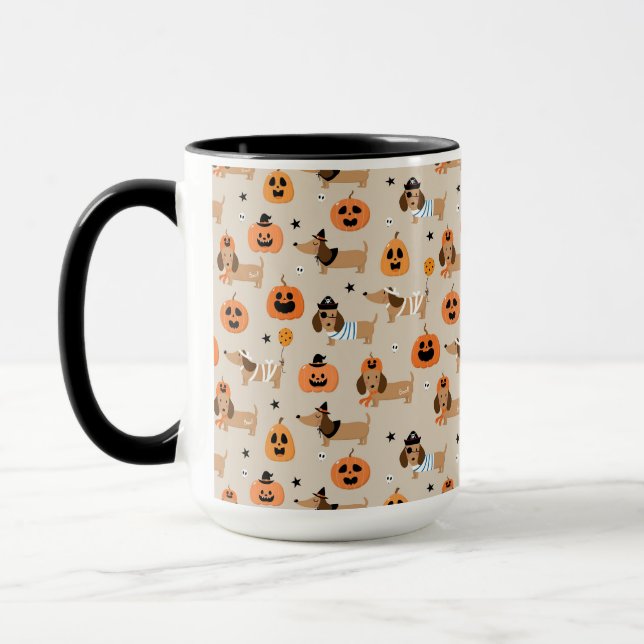 Mug Dachshunds en Halloween Costumes Motif (Gauche)