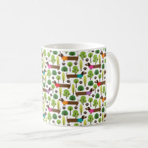 Mug Dachshunds En Promenade Dans Le Parc