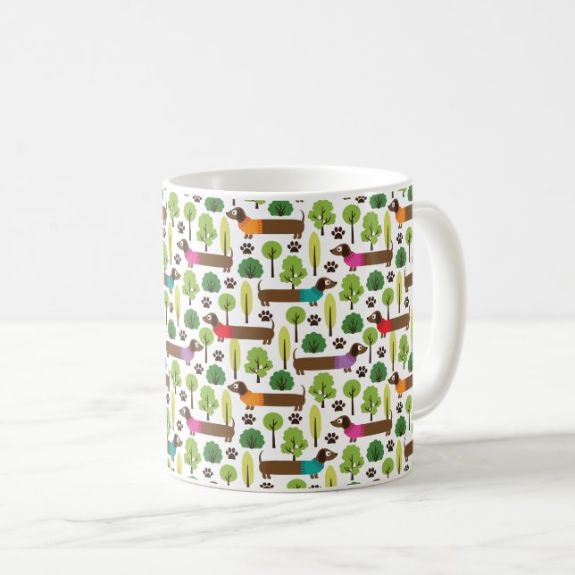 Mug Dachshunds En Promenade Dans Le Parc (Devant droit)