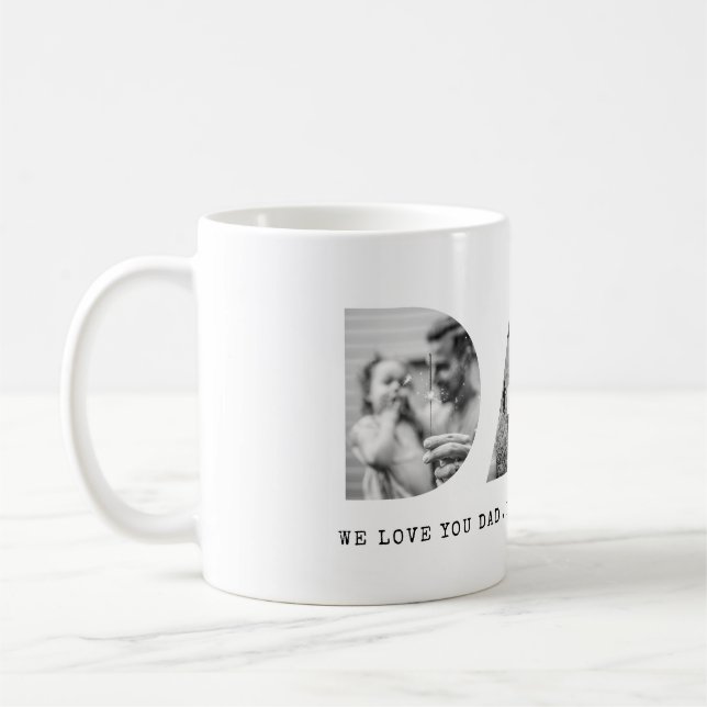 Mug DAD Happy Fête des pères Photo (Gauche)