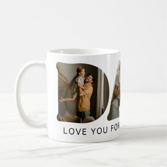 Mug DAD Lettre photo Collage Fête des pères (Gauche)