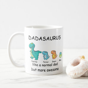 Mug Dadasaurus personnalisé jusqu'à 3 enfants