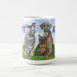 Mug d'adoption de chien et de chat mignon et color