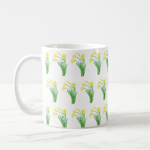 Mug Daffodiles Aquarelle Jaune Ressort Floral Joli