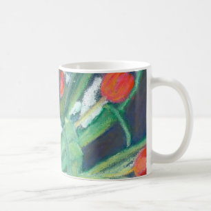 Mug Daffodiles et tulipes peintes à la main dans les p