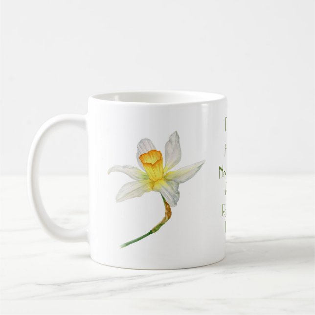 Mug Daffodique avec fleur positive signifiant aquarell (Gauche)