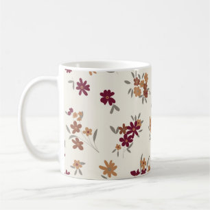 Mug Dainty Gold Maroon motif floral