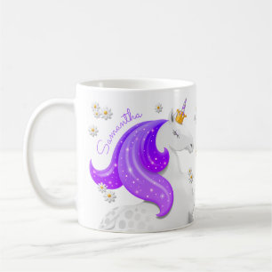Mug Daises de la Couronne princesse Unicorne pourpre b