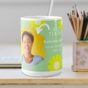 Mug Daisy Best Teacher Photo Turquoise