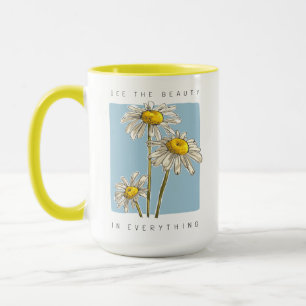 Mug Daisy Flowers Beauté Slogan
