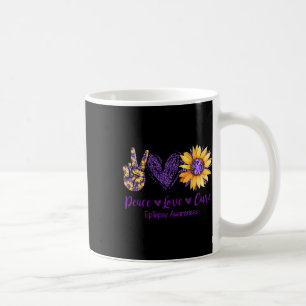 Mug Daisy Peace Love Cure Epilepsy Awareness Purple Ri