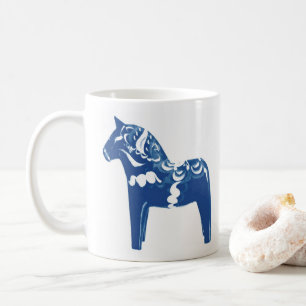 Mug Dala suédois Cheval bleu blanc 