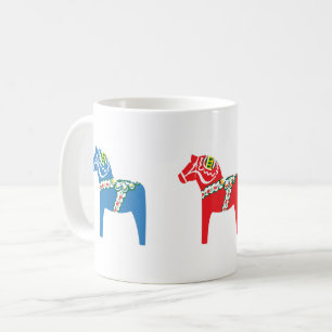 Mug Dalahäst vert, rouge et bleu