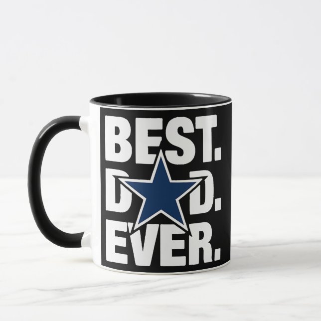 Mug Dallas Fan Best Dad Ever Football Love Father's (Gauche)