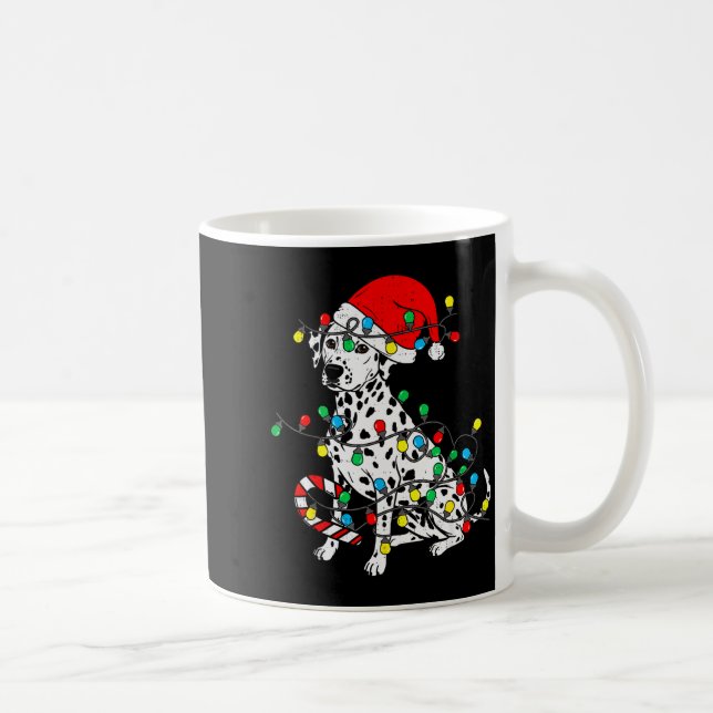 Mug Dalmatian Dog Christmas Lights Santa Xmas Pet Dog  (Droite)