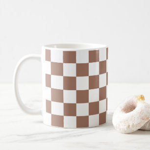 Mug Damas géométriques marron blanc rétro