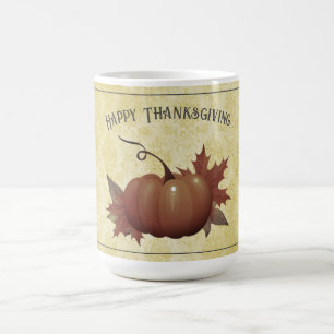 Mug Damask, Citrouille de Thanksgiving   jaune