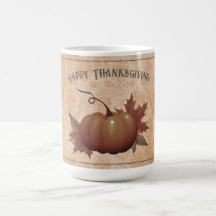Mug Damask, Citrouille de Thanksgiving   Orange