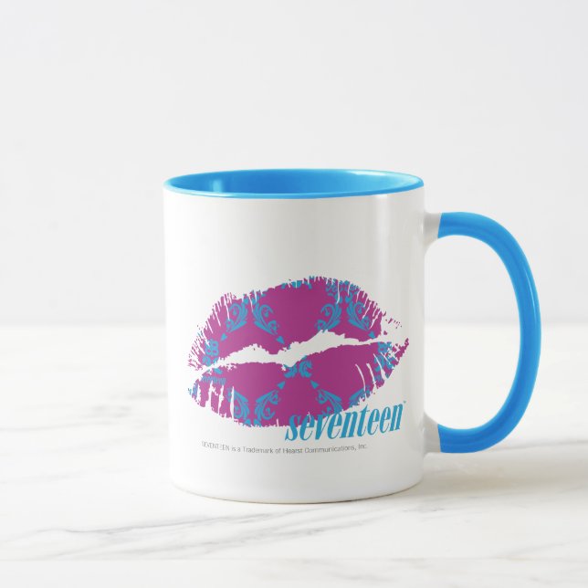 Mug Damassé Aqua-Pourpre (Droite)