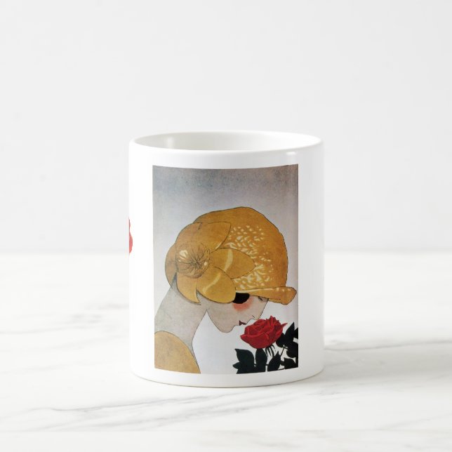 MUG DAME AVEC ROSE ROUGE (Centre)