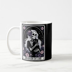 Mug Dame de chat sans enfants Carte de tarot de squele