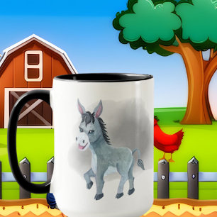 Mug dame de donkey folle ajouter du texte