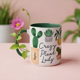 Mug Dame Plante folle   Chic Plantes pointillés